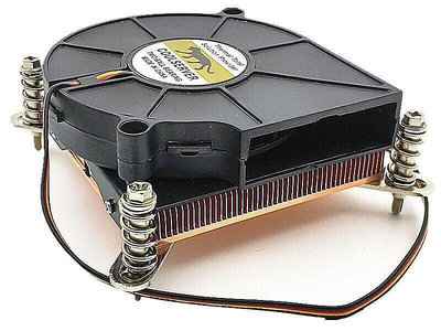 特價熱銷金錢豹薄款1U溫控渦輪CPU風扇1150 1155側抽風PWM全銅CPU散熱器