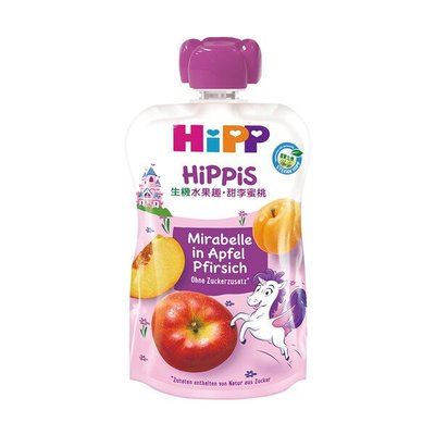 瘋狂寶寶**HiPP 喜寶生機水果趣-甜李蜜桃100g(1歲以上)(AL42506)