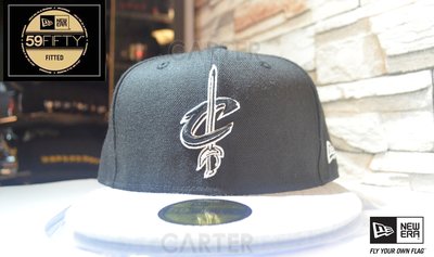 New Era NBA Cleveland Cavaliers 克里夫蘭騎士隊黑色麻灰帽簷全封尺寸帽