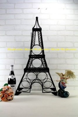 點點蘑菇屋{ 酒架 }巴黎鐵塔6瓶 紅酒架 / 桌上型 酒架 拍照道具  復古鄉村風現貨