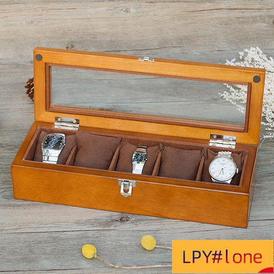 手錶盒 手錶收納盒 木質手表盒收納盒首飾品手串鏈收藏盒分格實木質手表收納盒五只裝