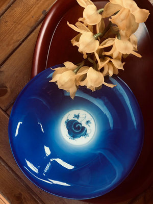 日本購 藍釉波佐見燒 超大深缽 湯碗 主菜缽 果子缽僅一個，