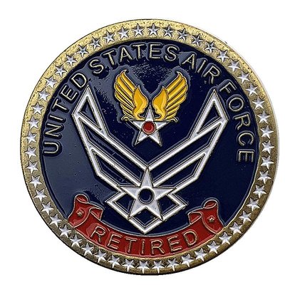 特價！現貨 美國空軍標志青銅紀念章 收藏幣浮雕彩色金幣硬幣紀念幣