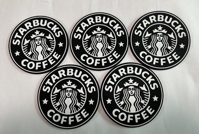 STARBUCKS COFFEE軟矽膠杯墊/黑白色/ 西雅圖1992美人魚絕版/ 一組六個/買五送一