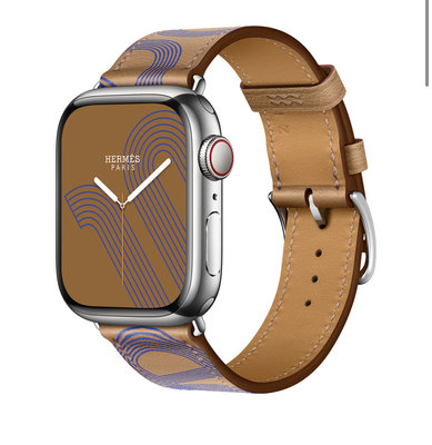 [預購］Apple Watch Hermès 41公釐 銀色不鏽鋼錶殼；Circuit H Single Tour 錶帶 愛馬仕 手錶