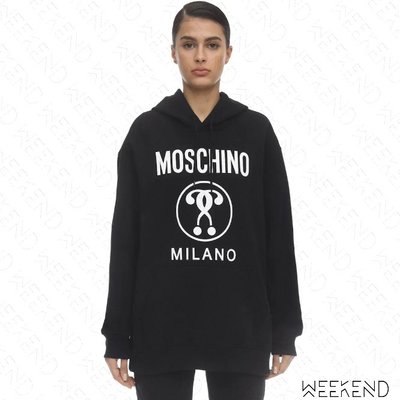 【WEEKEND】 MOSCHINO Milano Question Mark 問號 衛衣 帽T 黑色 20春夏