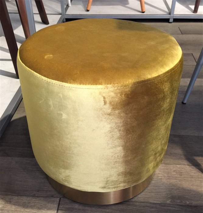 [ 椅子王 ] ---奢華風 絲絨金色圓凳