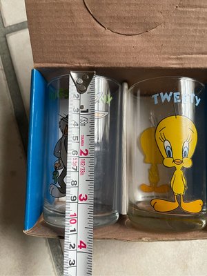 Looney Tunes 華納bunny + tweety 玻璃杯x2