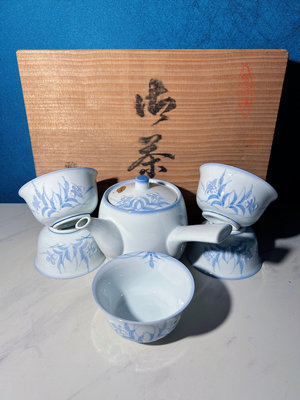 日本舶來品有田燒雅峰款茶器套組整套茶具 手繪畫片 堆釉工藝