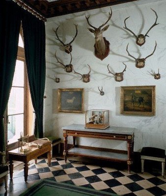 (已售)【家與收藏】特價稀有珍藏歐洲古董法國珍貴精緻大器古堡莊園手工大鹿角標本1