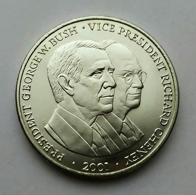 美國總統布什副總統切尼精制銅鎳紀念幣