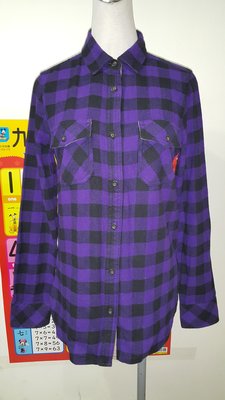 ROOTS 紫色格紋上衣(A66)