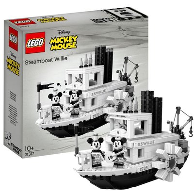 新風小鋪-LEGO樂高21317 迪士尼米奇威利號黑白蒸汽船男孩女孩拼裝積木玩具