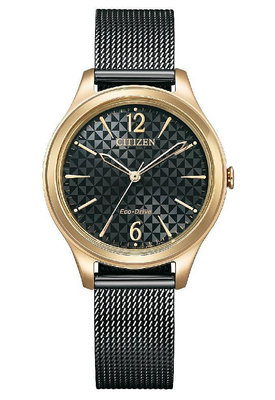 【時光鐘錶公司】CITIZEN 星辰 EM0509-87E 法式菱格 LADY'S 米蘭帶腕錶 光動能 女錶