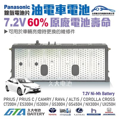 ✚久大電池❚ 豐田 TOYOTA 凌志 LEXUS HYBRID 油電車電池 7.2V原廠鎳氫電池片 單片 容量60%