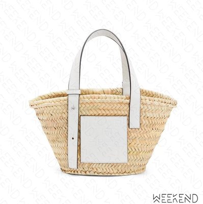 【WEEKEND】 LOEWE Small Basket 小款 托特包 編織包 草編包 白色