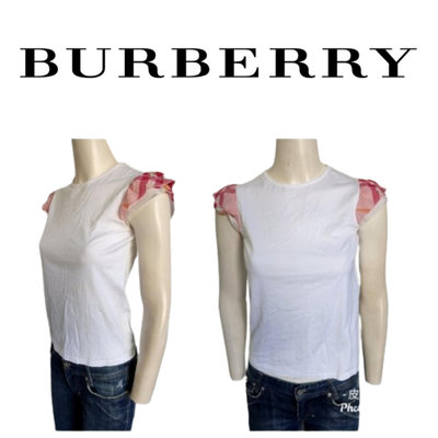 【皮老闆】二手真品 BURBERRY 衣服 上衣 短袖 日本製 E989