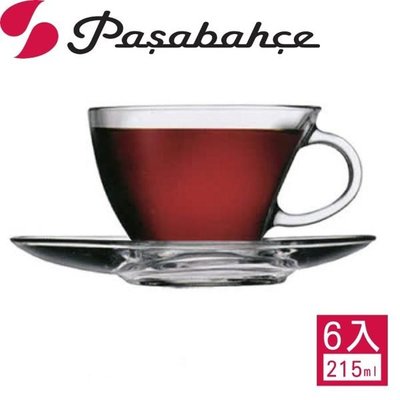 土耳其【Pasabahce】精緻玻璃帆船咖啡杯盤-六套組