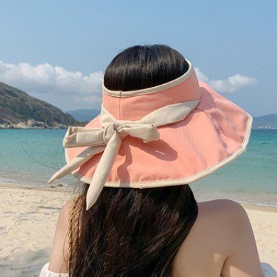 100％原廠防曬 無頂 帽子女 韓版 百搭 大檐 遮臉 太陽帽UV 防紫外線 遮陽 空頂帽 免運費