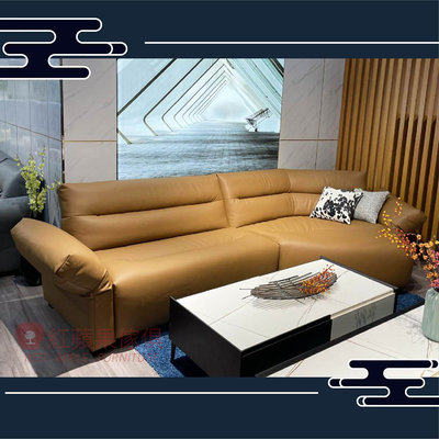 [紅蘋果傢俱] 義式系列 YJ-2218 皮沙發 環保真皮沙發 實木內框架 義式沙發 極簡 L型沙發