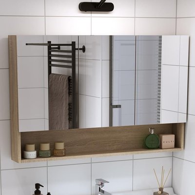 智慧浴室鏡櫃掛牆式廁所衛生間洗手間鏡子櫃帶置物架帶燈單獨鏡箱