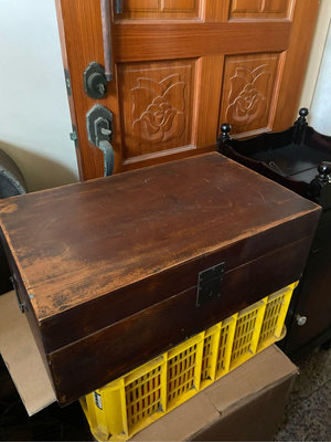 阿公的舊情人 早期 檜木箱 完整 銅提把 珠寶箱 行李箱
