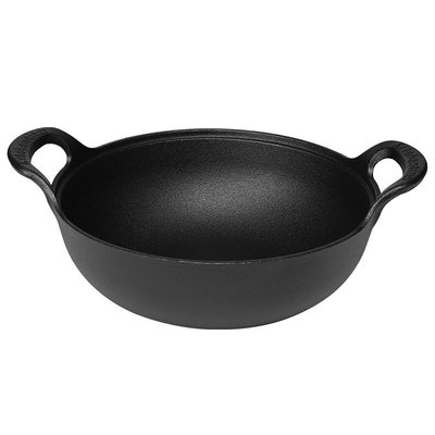 鑄鐵燉鍋加深湯鍋不粘鍋家用平底元寶鍋雙耳炒鍋一件代發