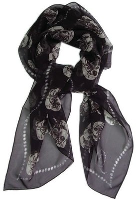 Alexander McQueen 302276 Skull-print Silk scarf 海螺骷顱披肩絲巾