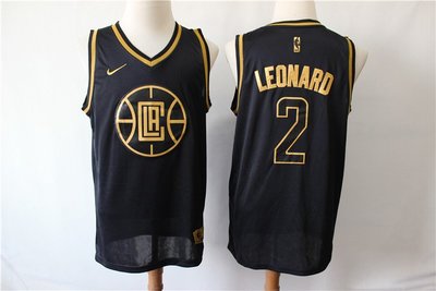 科懷·雷納德 （Kawhi Leonard） NBA洛杉磯快艇隊2號 球衣 黑金色