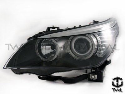 《※台灣之光※》全新BMW E60 E61 07 08 09年小改款大五原廠型黑底光圈魚眼投射大燈H7