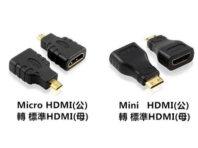 台灣現貨  Mini HDMI(公)/Micro HDMI(公) 轉標準HDMI(母) 轉接頭(Micro HDMI不是手機充電口)