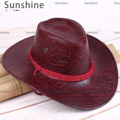 [Sunshine]西部牛仔帽 Western Cowboy Hat Men Women Leather Travel Cap