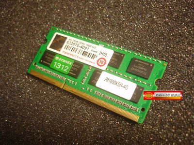 創見 Transcend DDR3 1600 4G DDRIII PC3-12800 雙面16顆粒 筆記型 終身保固