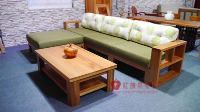 [紅蘋果傢俱] L0-4 L沙發  100%台灣製造 客制 原木實木 置物架 酒櫃 TV邊櫃 地櫃 高低櫃 黃花梨 黃檀