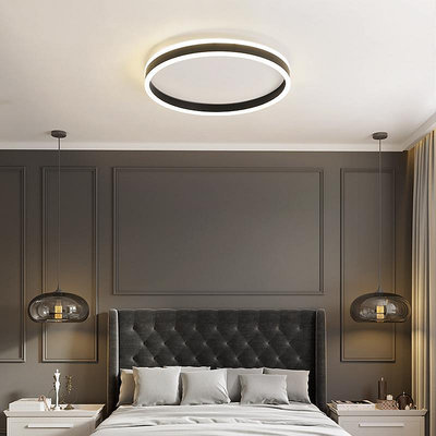 臥室燈臥室燈現代簡約吸頂燈北歐2024新款輕奢極簡主臥燈飾圓形創意燈具