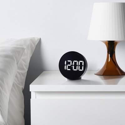 IKEA PLUGGET 圓形鬧鐘/時鐘［黑］⏰