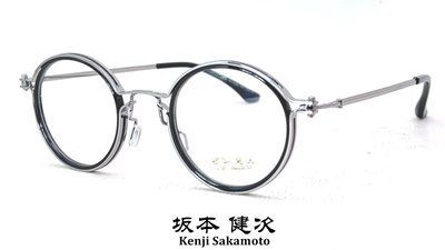 【本閣】坂本健次 1856 日本造型光學眼鏡大圓框 黑色銀色TR鈦合金 TAVAT賽博龐克 SoupCan