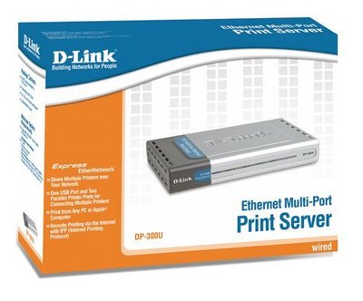 D-LINK 印表機伺服器DP-300U 10/100Mbps N-Way Ethernet Port,