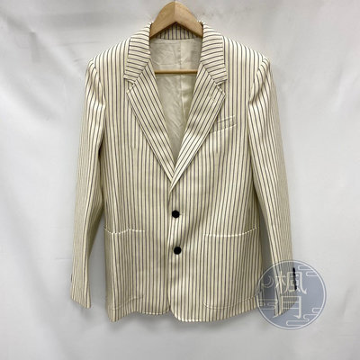 BRAND楓月 CELINE 2V780881C 白色黑色條紋西裝外套#38  精品 休閒 服飾 商務 女裝