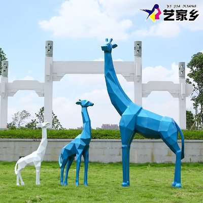 促銷打折 抽象幾何鹿玻璃鋼大型動物雕塑戶外園林景觀售樓處商場裝飾品擺件嘟啦啦