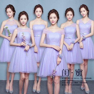 天使佳人婚紗禮服旗袍--多款伴娘服紫色香檳色