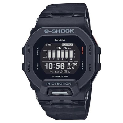 【金台鐘錶】CASIO卡西歐 G-SHOCK 藍牙連結智慧型手機 計步運動錶 (黑) GBD-200-1