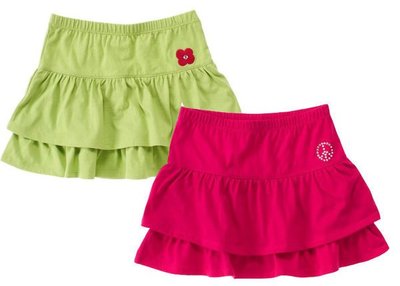 3@☆蠍蠍傳說☆兩款Crazy 8 Tiered Knit Skirt  蘋果綠及桃紅蛋糕裙（XL／10-12T）