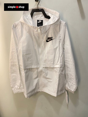【Simple Shop】NIKE NSW 運動外套 風衣 透氣 訓練 跑步 薄外套 白色 女款 AJ2983-101