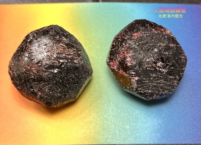 [火星喵晶礦屋]可隨身攜帶的小幸運~天然大顆粒石榴石原礦2顆一對組合(編號7)