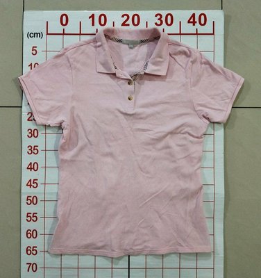 【二手衣櫃】專櫃品牌 in extenso 粉紅色素面短袖POLO衫 基本款萬搭素面棉質短袖polo衫 1080522
