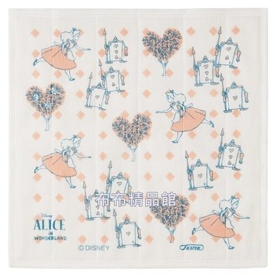 布布精品館，日本製 Disney 迪士尼 紗布 手帕 布巾 餐巾 口水巾 餵奶巾 愛麗絲夢遊仙境