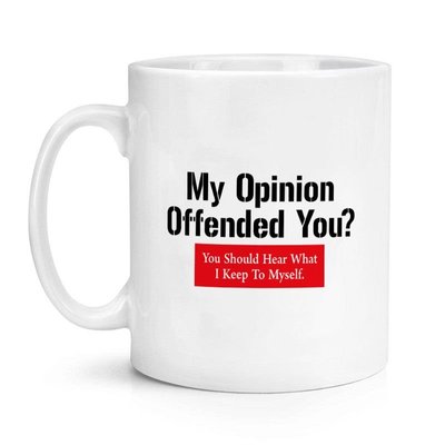 滿200發貨~定制My Opinion Offended You 陶瓷馬克杯水杯杯子咖啡生日禮物女