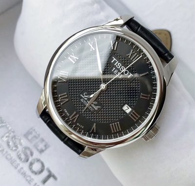 TISSOT Le Locle Automatic 黑色面錶盤 羅馬數字刻度 黑色皮革錶帶 男士 自動機械錶 T41142353 天梭腕錶