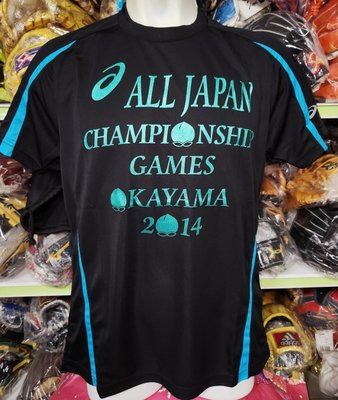 貳拾肆棒球--日本帶回限定品Asics ALL JAPAN 冠軍紀念排汗TEE L